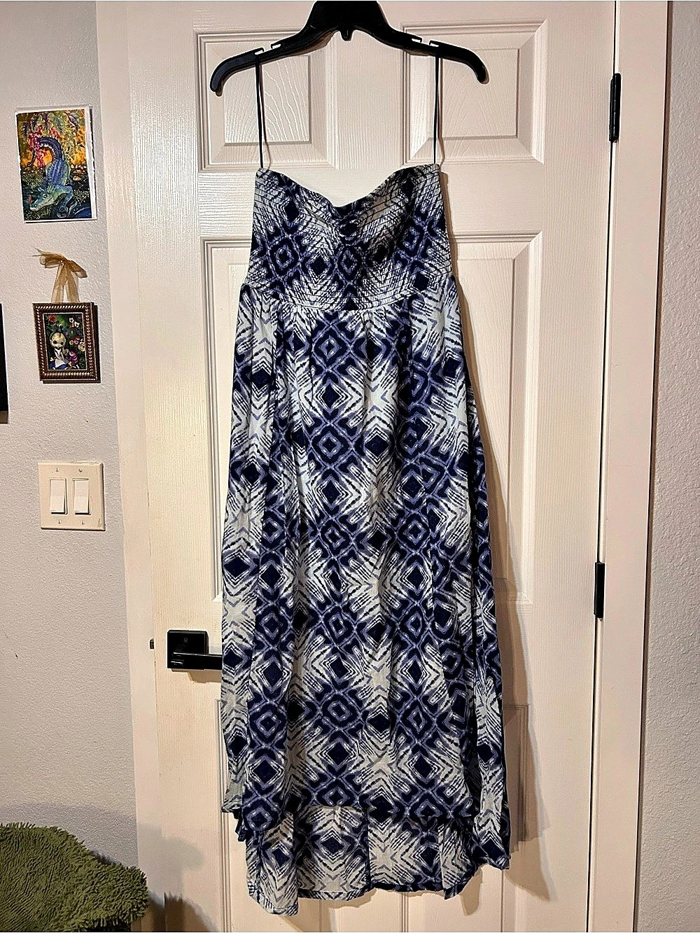 Billabong Geometric Blue & White Maxi Dress